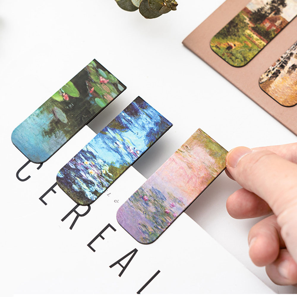 Paperclip Magnetic Set - 4 stuks artistieke magnetische bladwijzer impressionistische