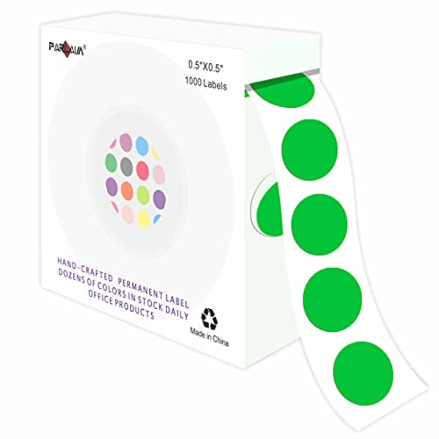 Sticker Label Roll - 1/2 inch ronde permanente kleurcode-stippenstickers, 1000