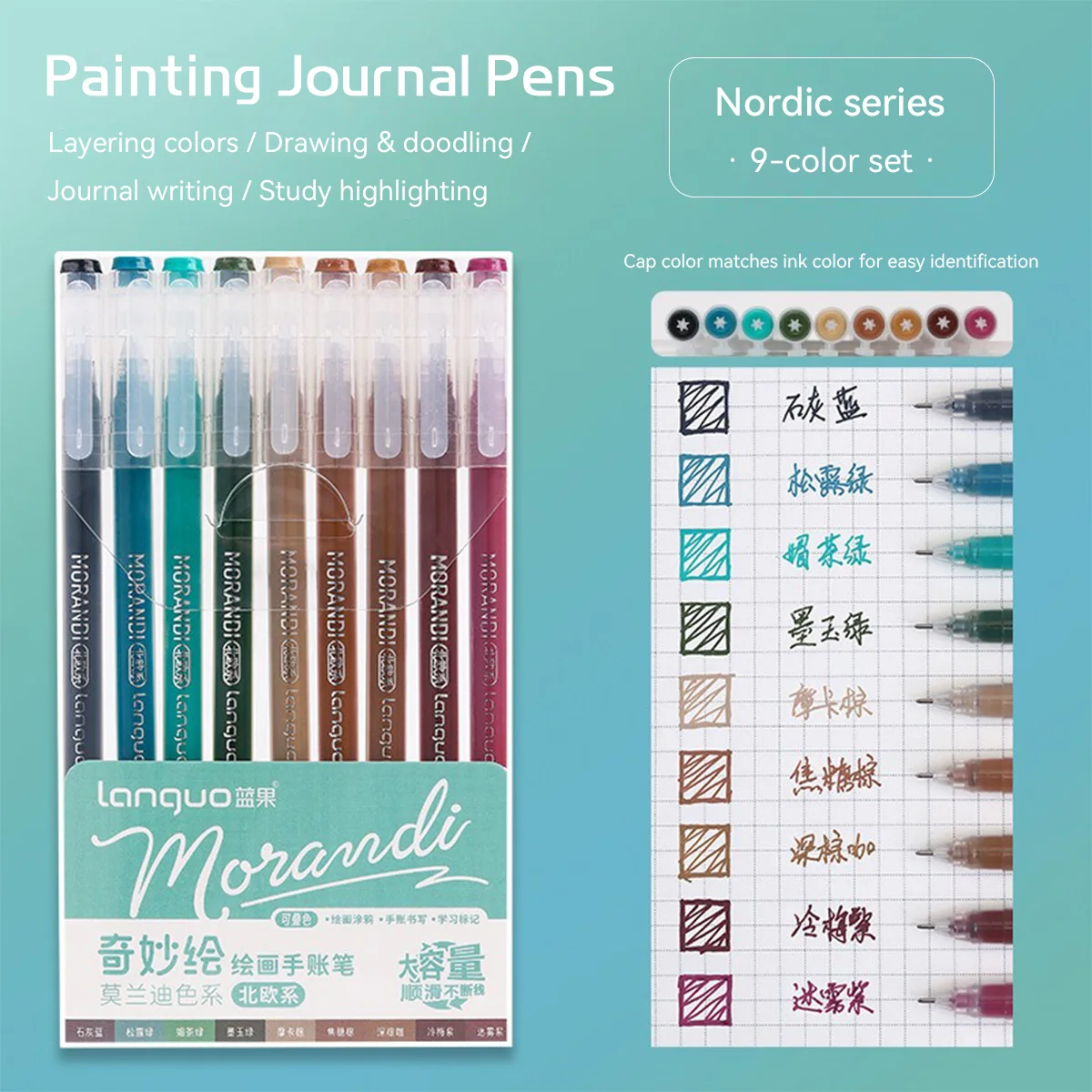 Gel Ink Pen Set - 9pcs Set Morandi Kleur 0.5mm Gel