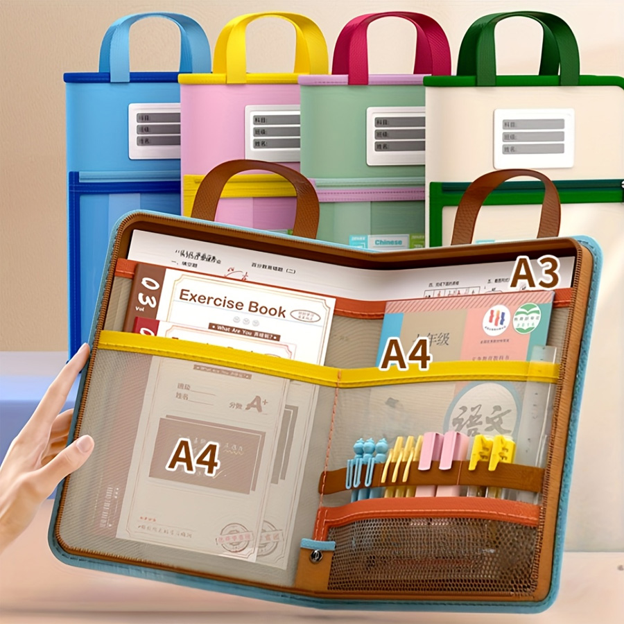 Stationery Supplier - L-vormige A4-mapzak, grote opbergtas voor briefpapier,