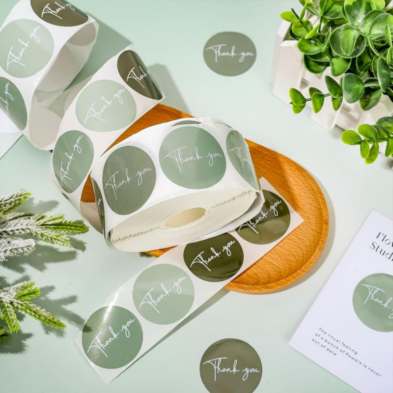 Memo Pad Sticky - 500 stks/rollSpring Groen Dank U Stickers