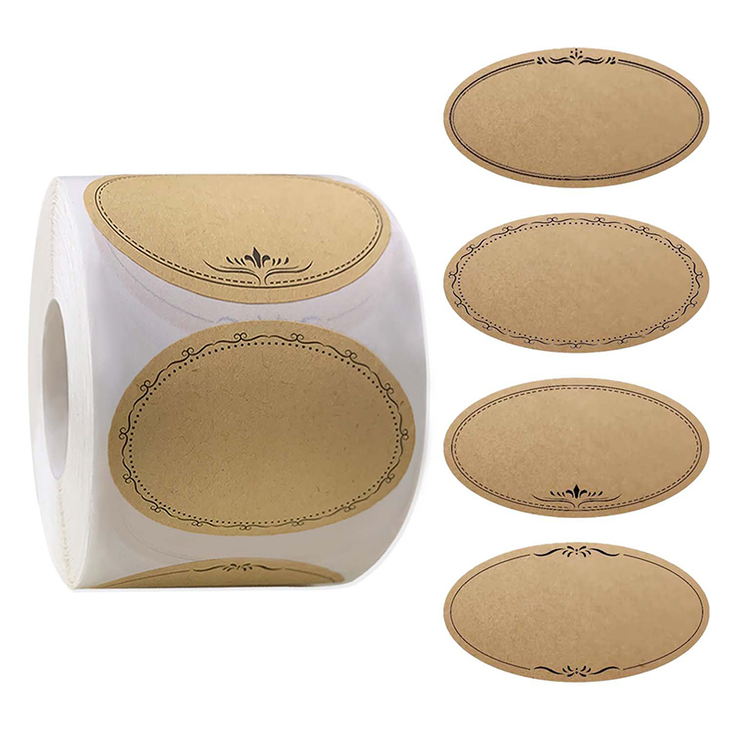 Sticker Label Roll - 250 stickers/rol 2,5*1,4 inch kraftpapier thuis