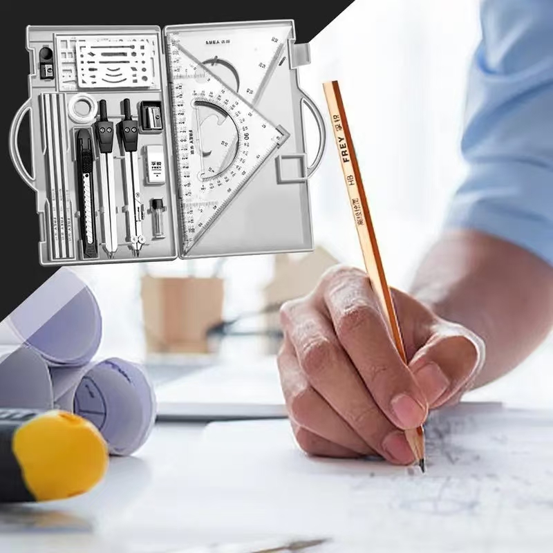 Compass Geometry Set - Tekenpakket Metalen linialen en kompassen Geometriekit