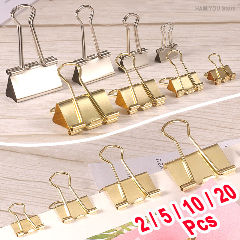 Binder Clip Assorted - Bindersclips Kantoorbenodigdheden Lange staartclip Metaal Roestvrij