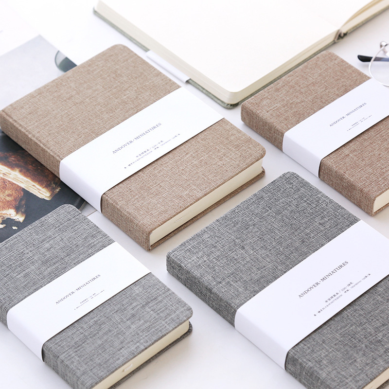 Notebook Dotted A5 - Blanco en rasterpapier Notitieboekje Linnen harde