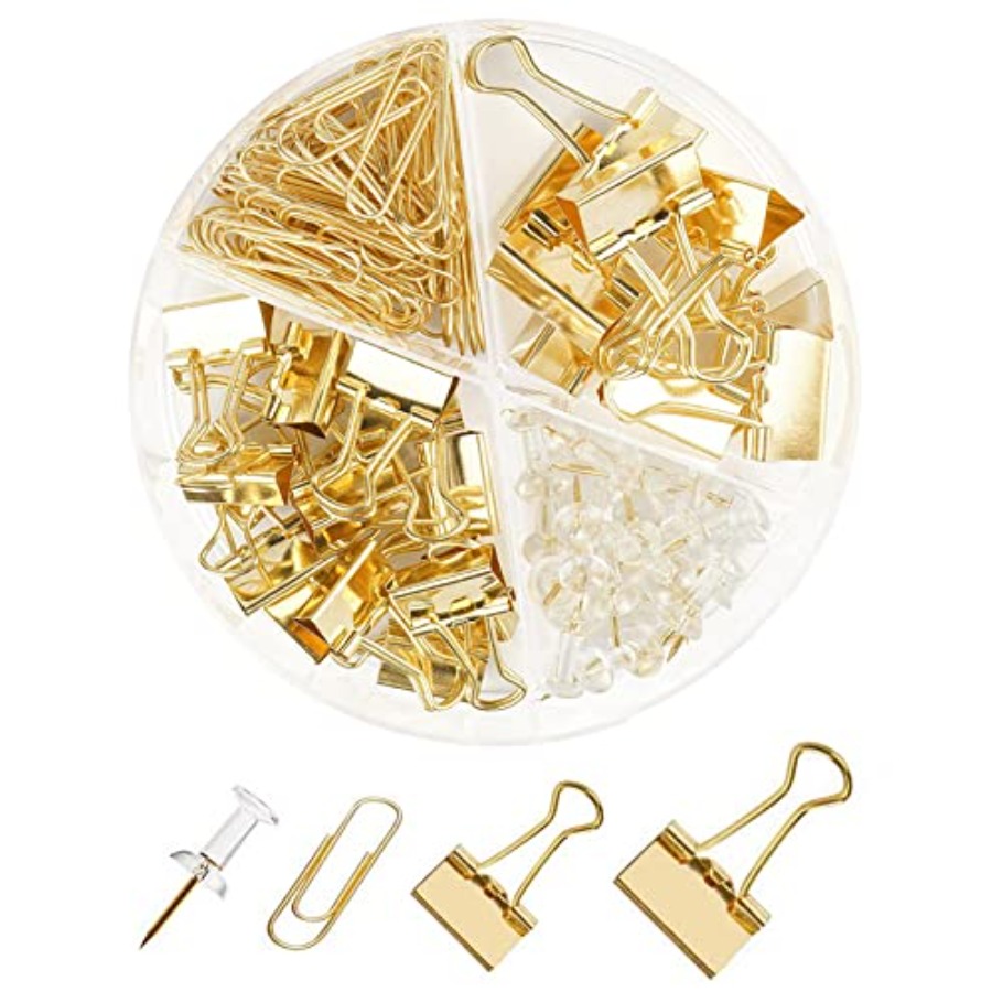 Binder Clip Assorted - Set papieren ringbanden en clips, metalen