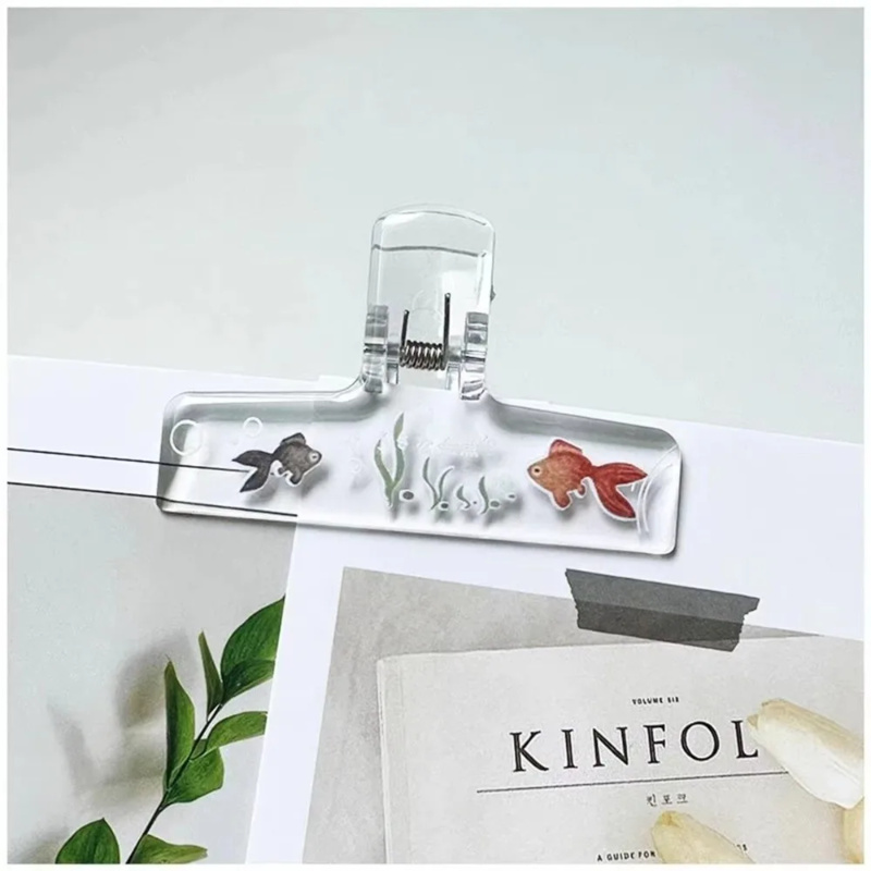 Binder Clip Assorted - 1PC Transparant Acryl Goudvis Bindmiddel Clip,