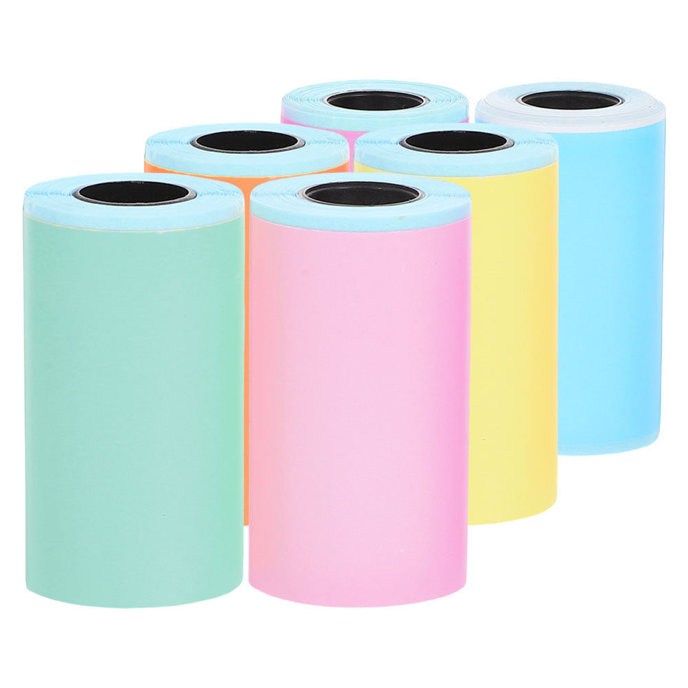 Sticker Label Roll - 6 Rollen Mini Thermisch Printerpapier Zelfklevende