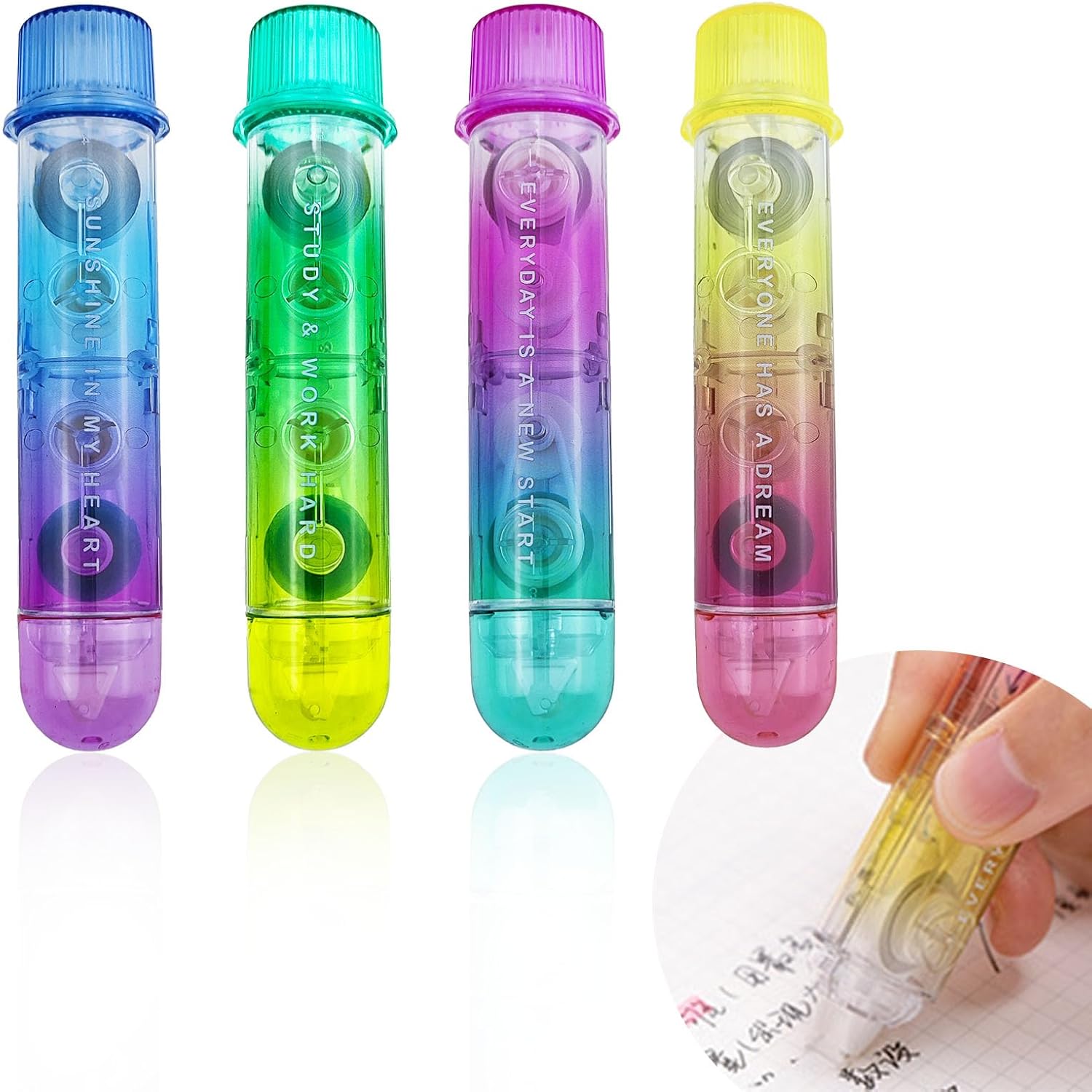 Correction Tape Roller - 4 PACK 2 In1 White Out