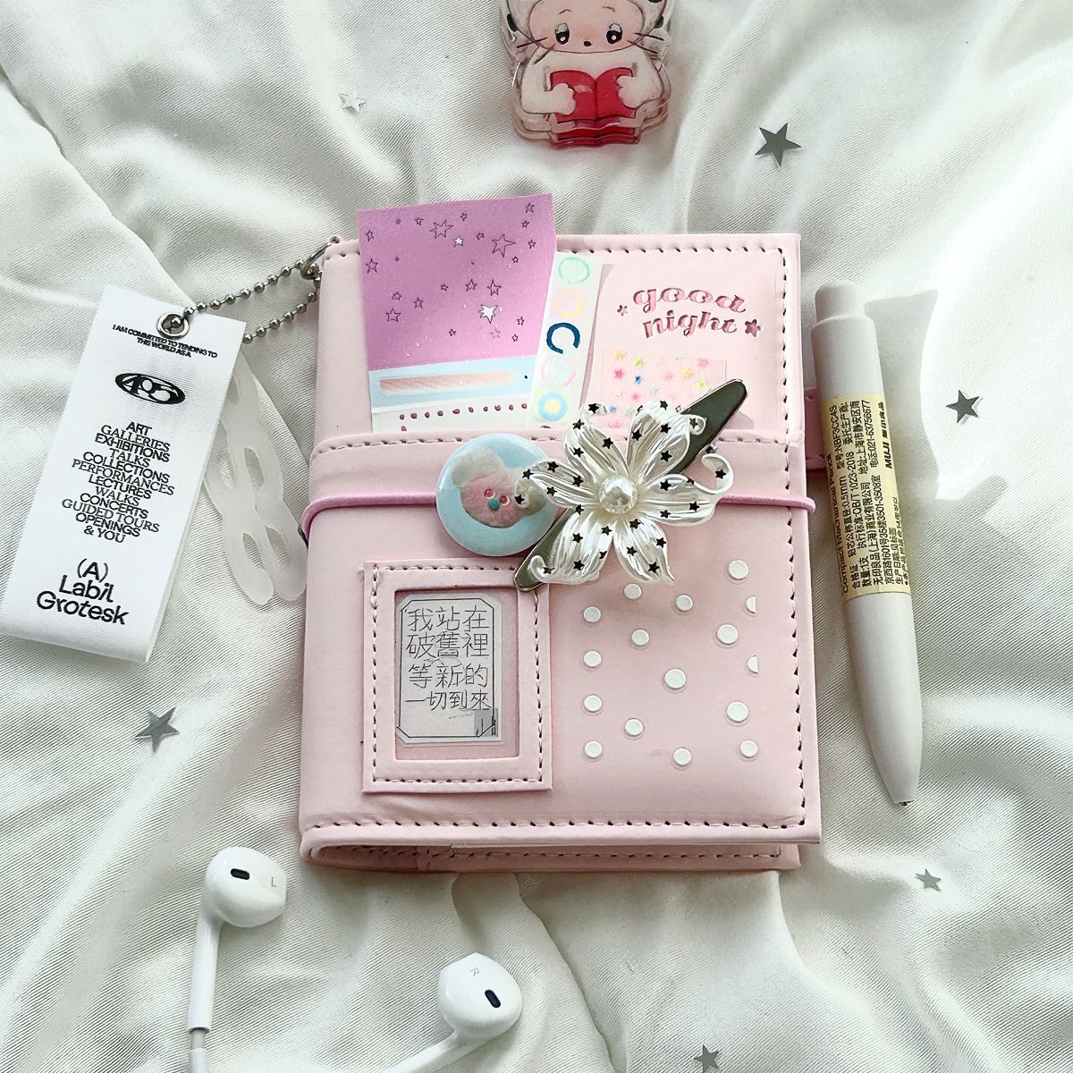 Journal Leather Hardcover - Schattig roze M5 losbladig hardcover notitieboekje
