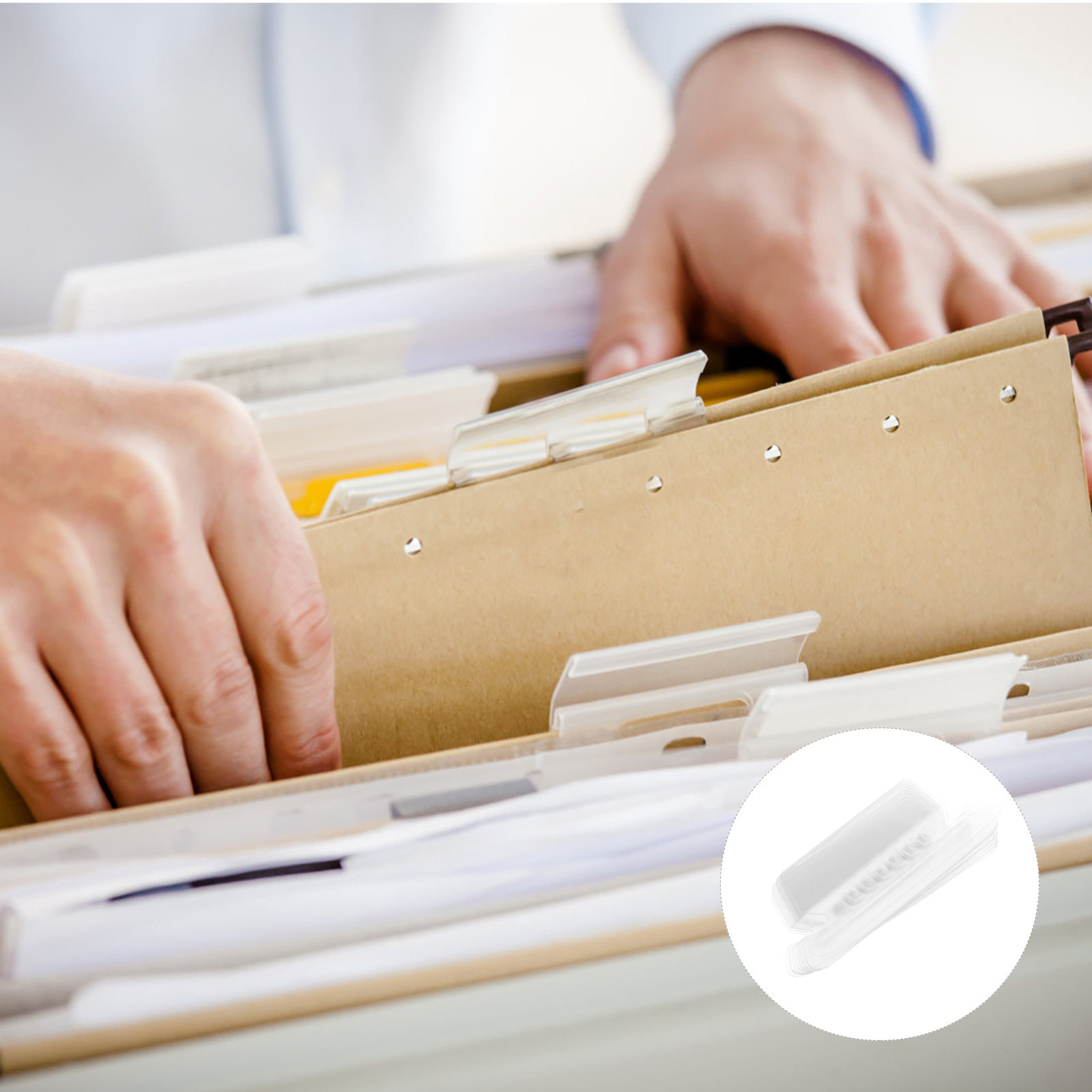 File Folder Hanging - 100 stuks hangende mapbladen PVC indexclips