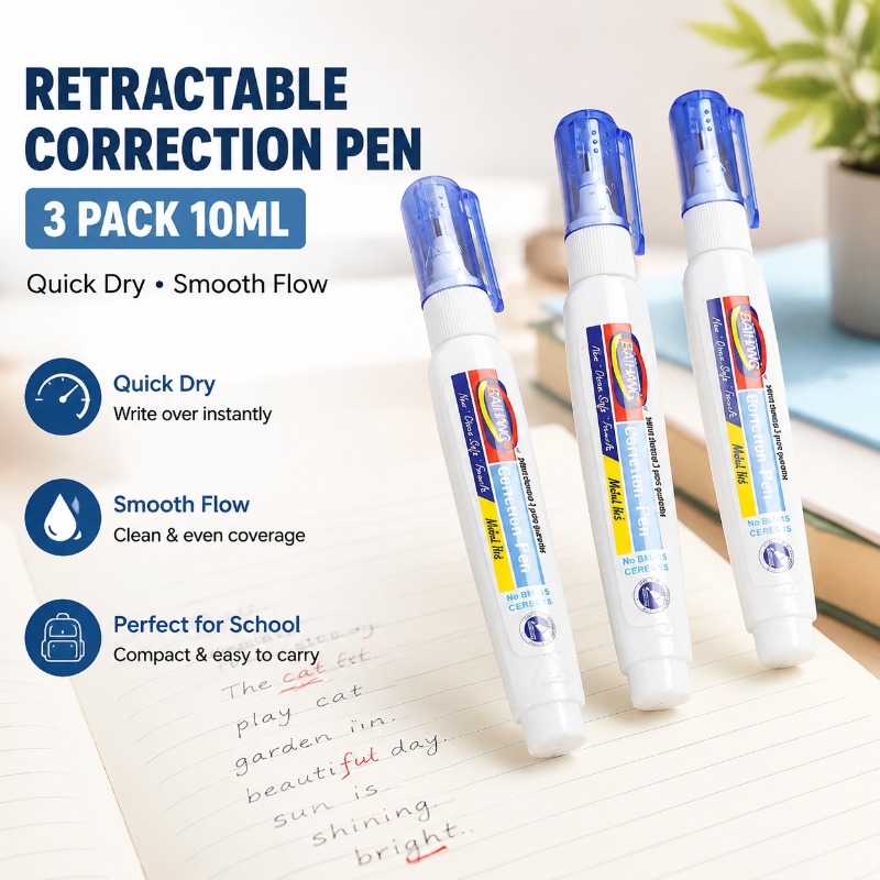 Correction Fluid White - Snel drogende correctievloeistof, witte vloeibare gum,