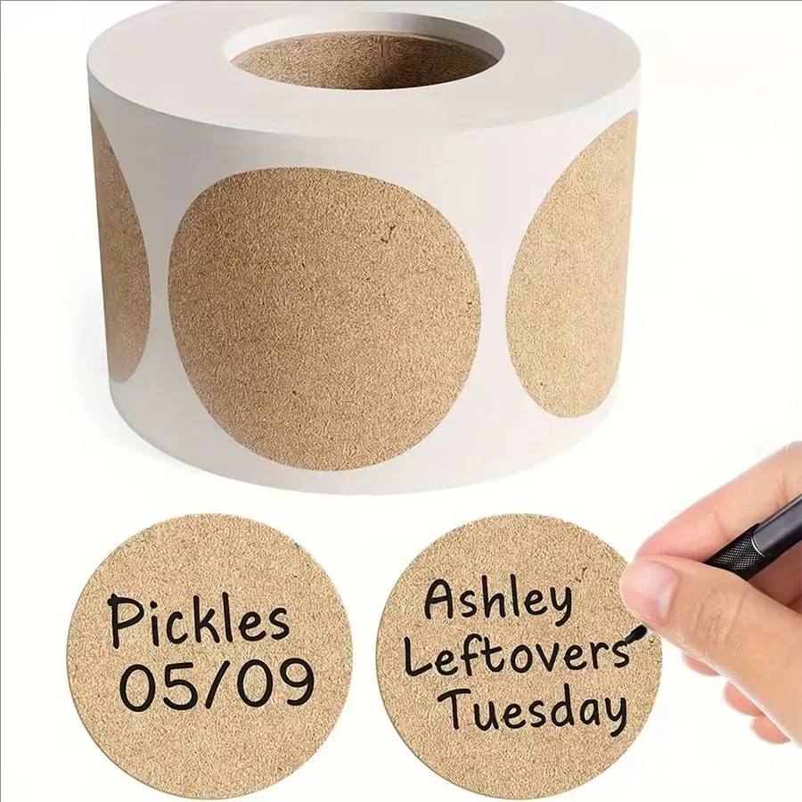 Sticker Label Roll - 500 Stuks/1 Roll, kraft Ronde zelfklevende