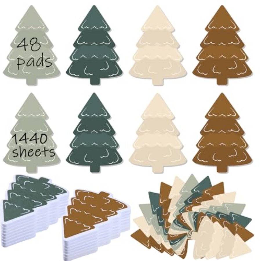 Memo Pad Sticky - 48 notitieblokken, 1440 vellen, Kerst sticky