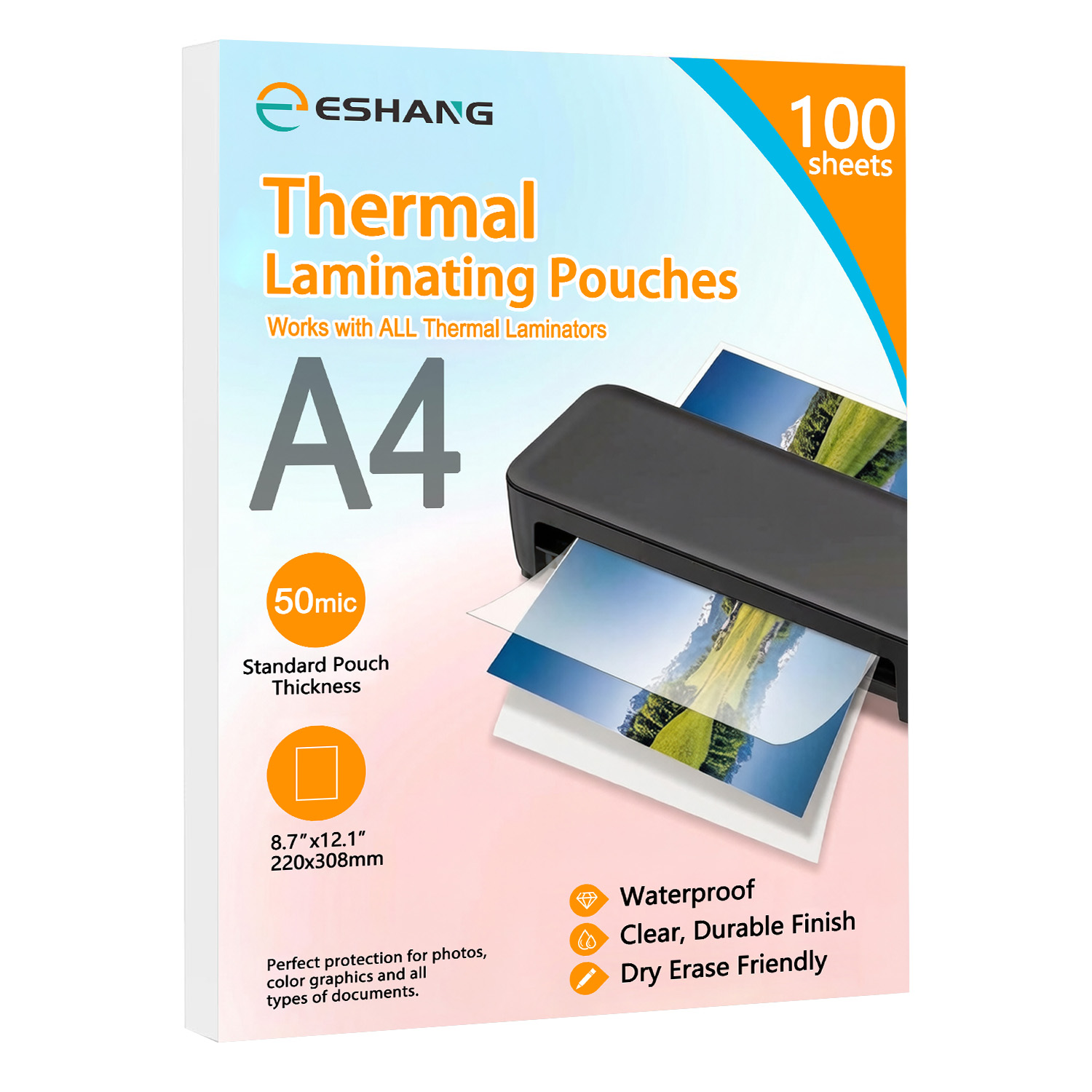 Document Laminator Pouch - ESHANG A4 Lamineerhoezen, 8,7x12,1 inch 100-pack,