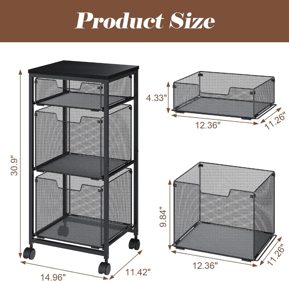Mobiele archiefkast met 3 lade - File Folder Hanging recensie en prijs