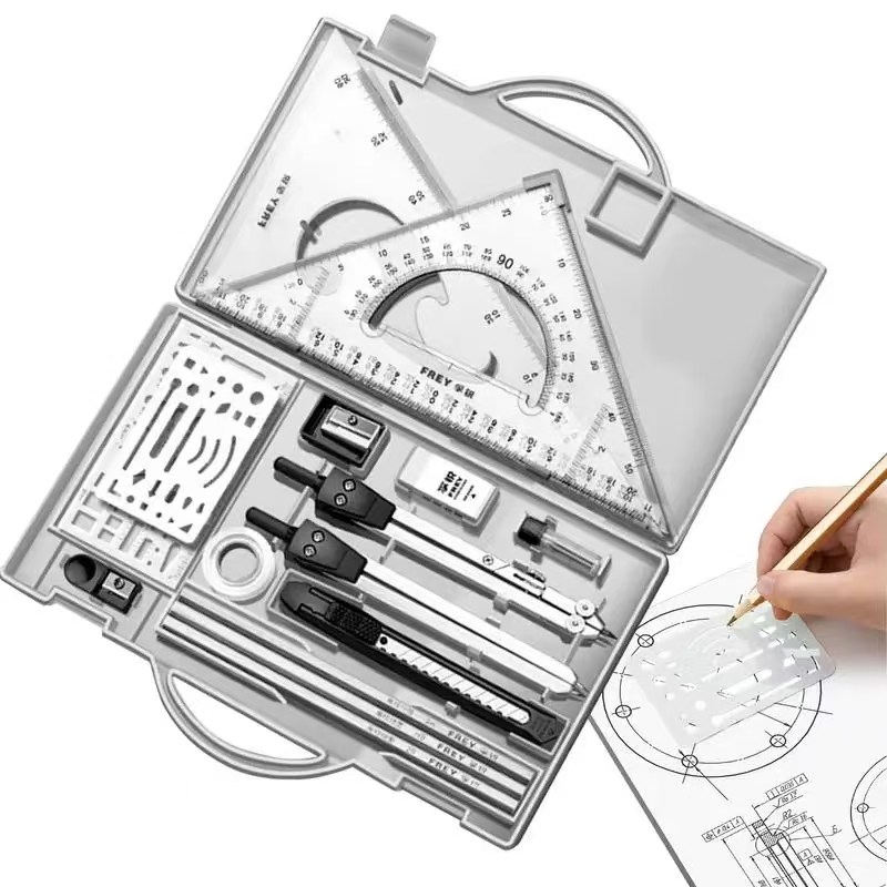 Tekenpakket Metalen linialen e - Compass Geometry Set recensie en prijs