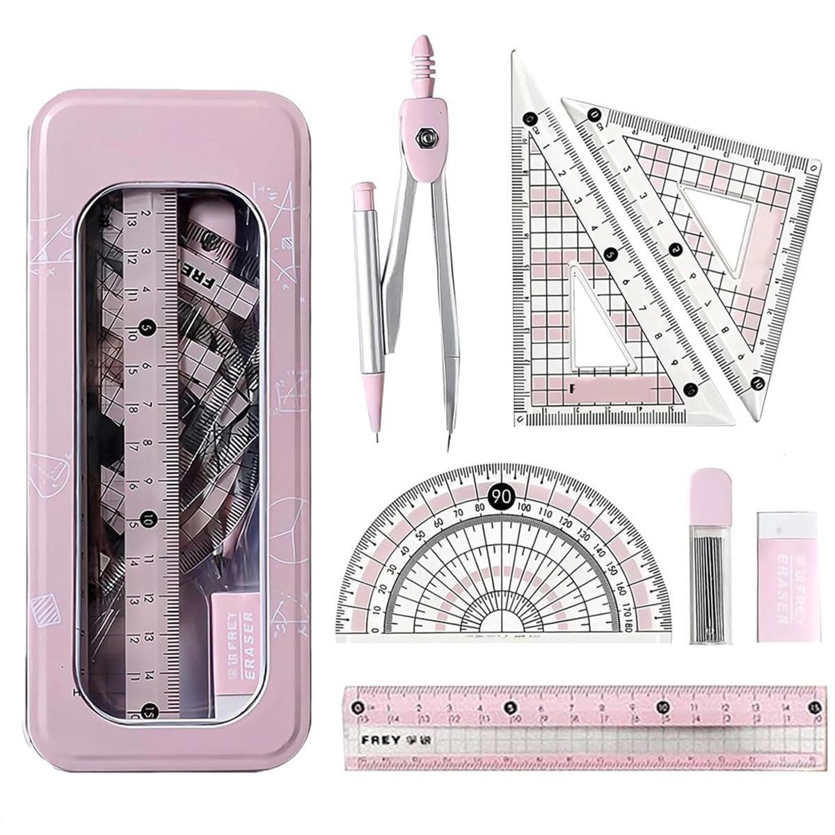 A1770K 8-delige geodriehoek- e - Compass Geometry Set recensie en prijs