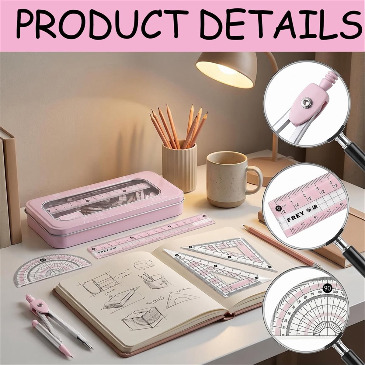 A1770K 8-delige geodriehoek- e - Compass Geometry Set recensie en prijs