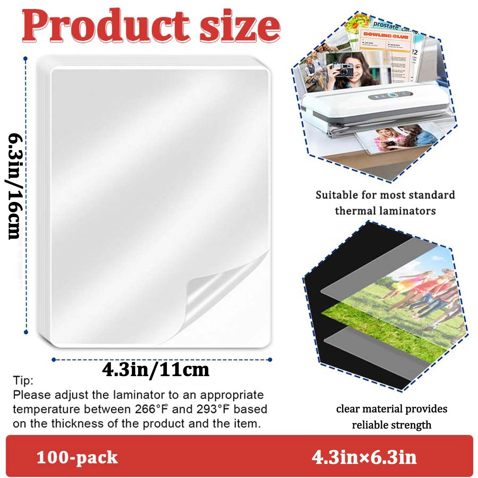 100 vellen 4,3×6,3 inch thermi - Document Laminator Pouch recensie en prijs