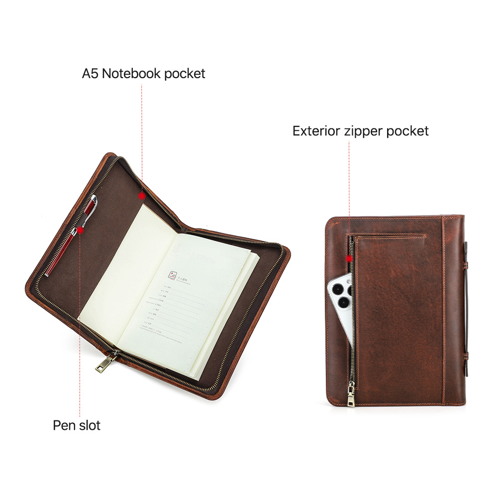 Retro lederen rits clutch A5 b - Journal Leather Hardcover recensie en prijs