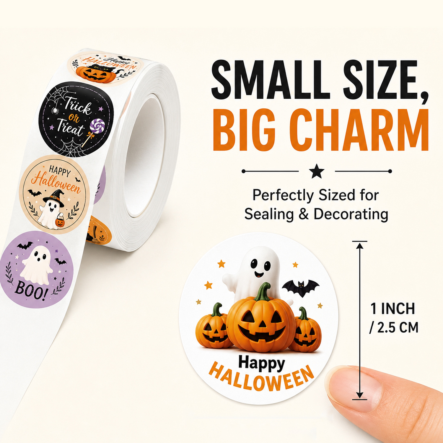 500 stuks per rol Halloween Gr - Sticker Label Roll recensie en prijs